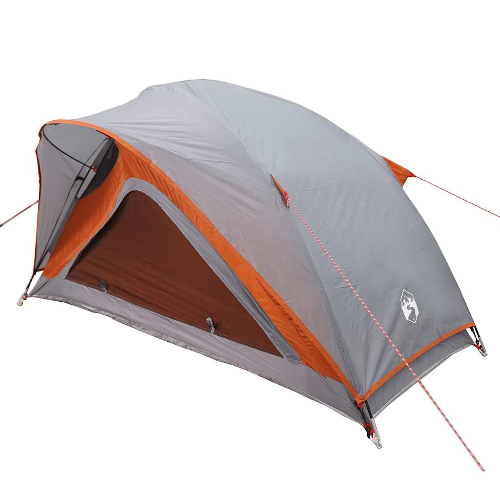 1-personers campingtelt vandtæt grå og orange - Image 10