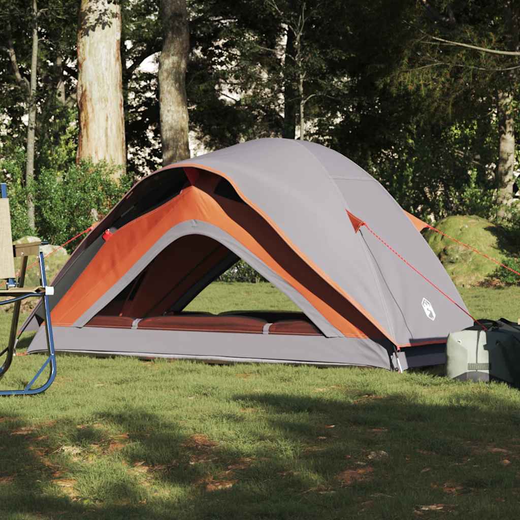 1-personers campingtelt vandtæt grå og orange - Image 4