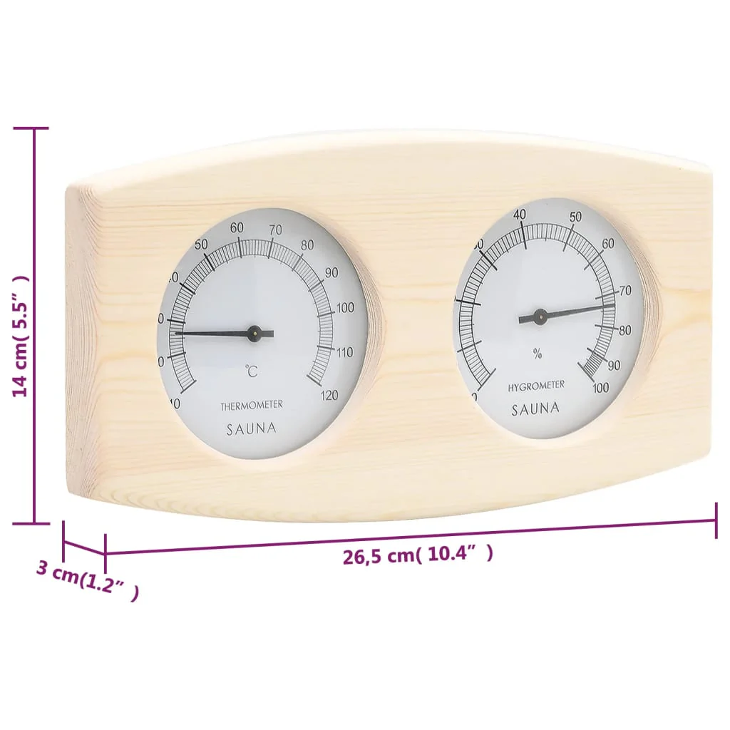 2-i-1 saunasæt med hygrometer og timeglas massivt fyrretræ - Image 10