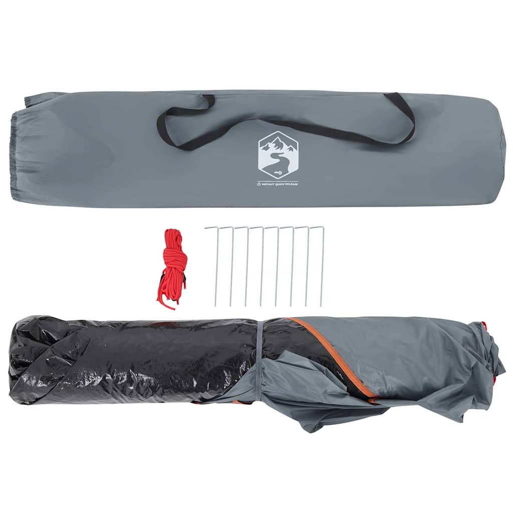 2-personers campingtelt kuppel quick-release grå og orange - Image 9