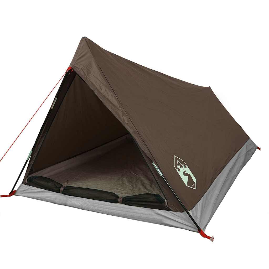 2-personers campingtelt vandtæt brun - Image 4
