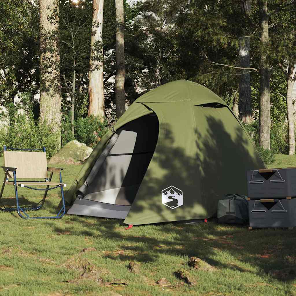 2-personers campingtelt vandtæt kuppel olivengrøn - Image 3