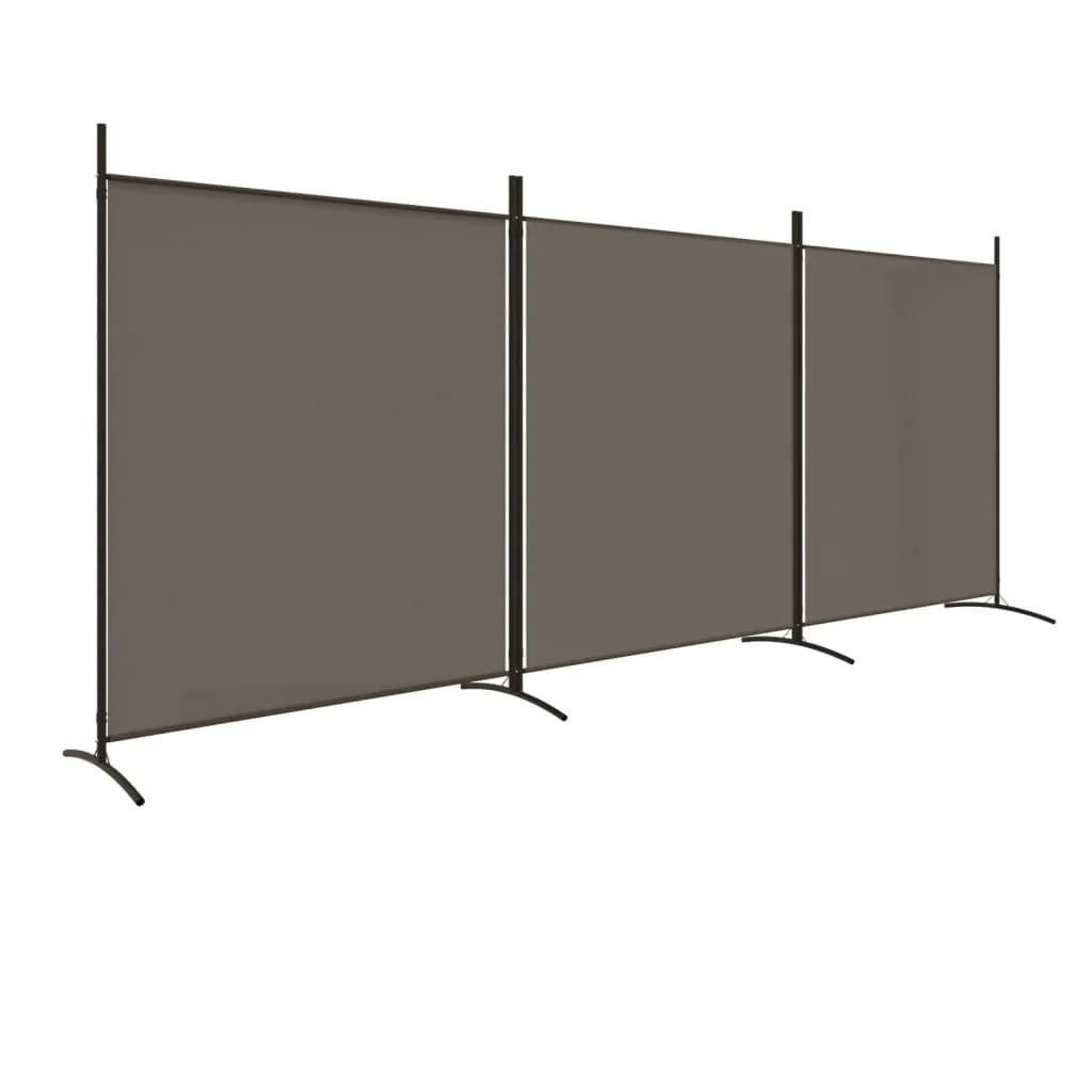 3-panels rumdeler 525x180 cm stof antracitgrå - Image 2