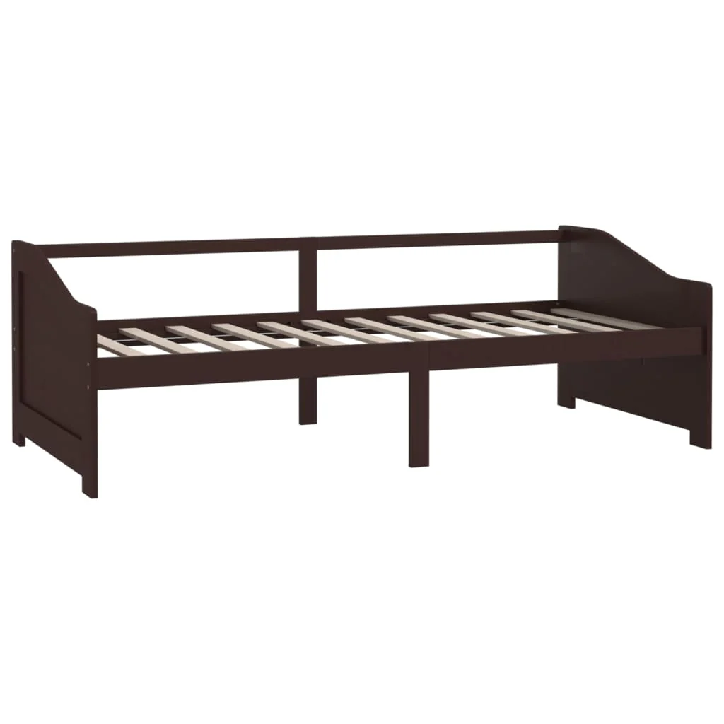 3-personers daybed 90x200 cm massivt fyrretræ mørkebrun - Image 3