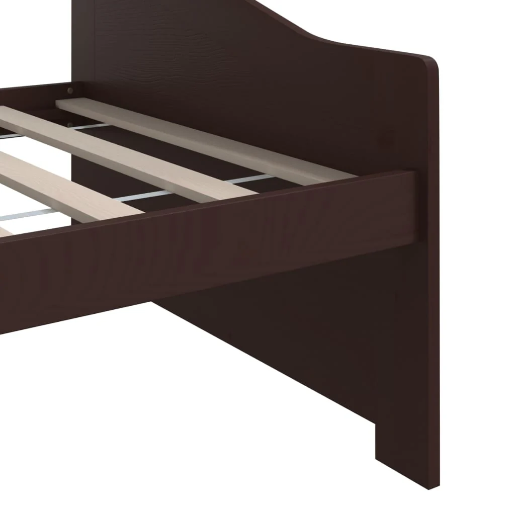 3-personers daybed 90x200 cm massivt fyrretræ mørkebrun - Image 7