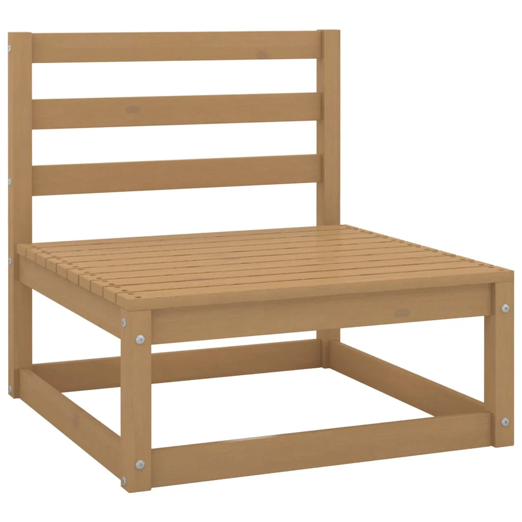 3-personers havesofa massivt fyrretræ gyldenbrun - Image 4