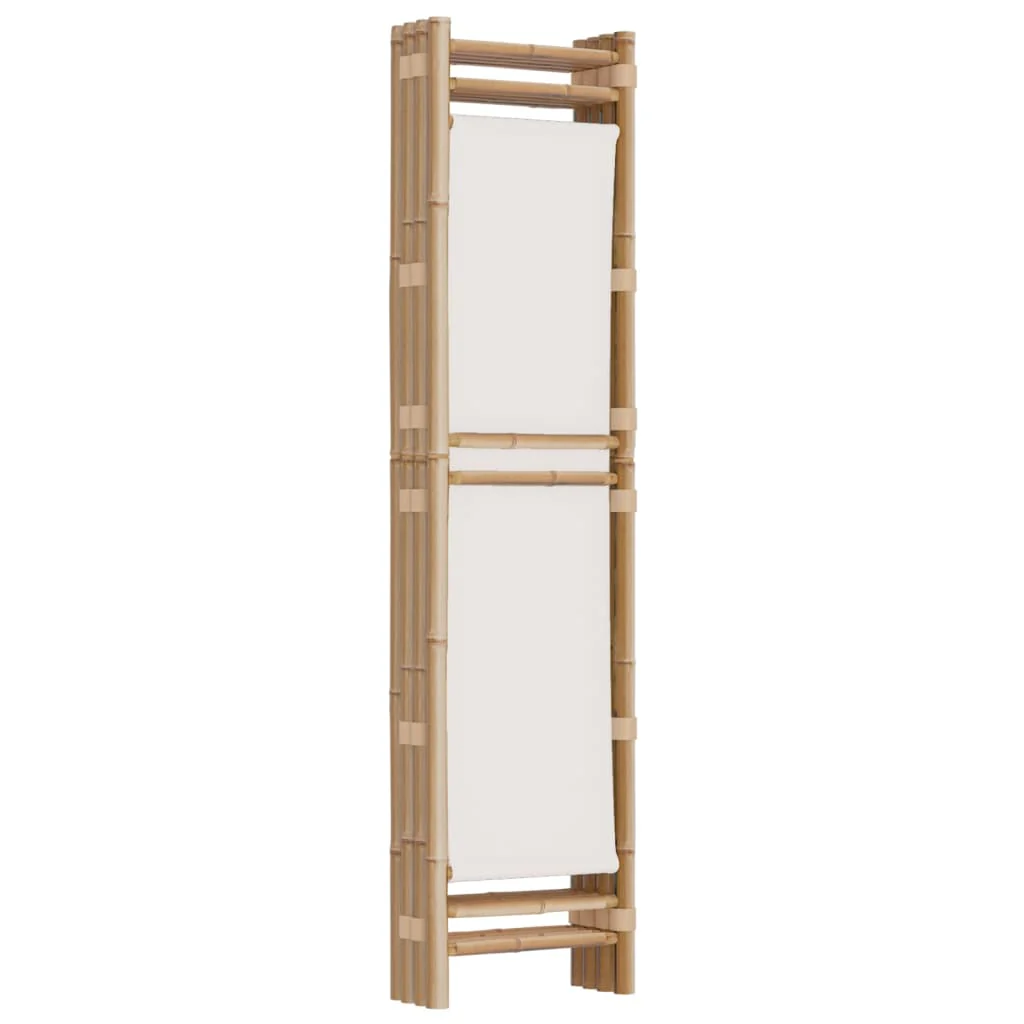 4-panels rumdeler 160 cm foldbar bambus og kanvas - Image 6