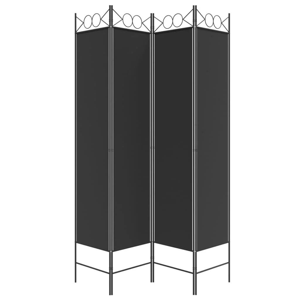 4-panels rumdeler 160x200 cm stof sort - Image 4