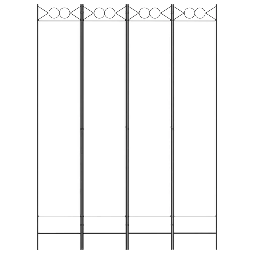 4-panels rumdeler 160x220 cm stof hvid - Image 3