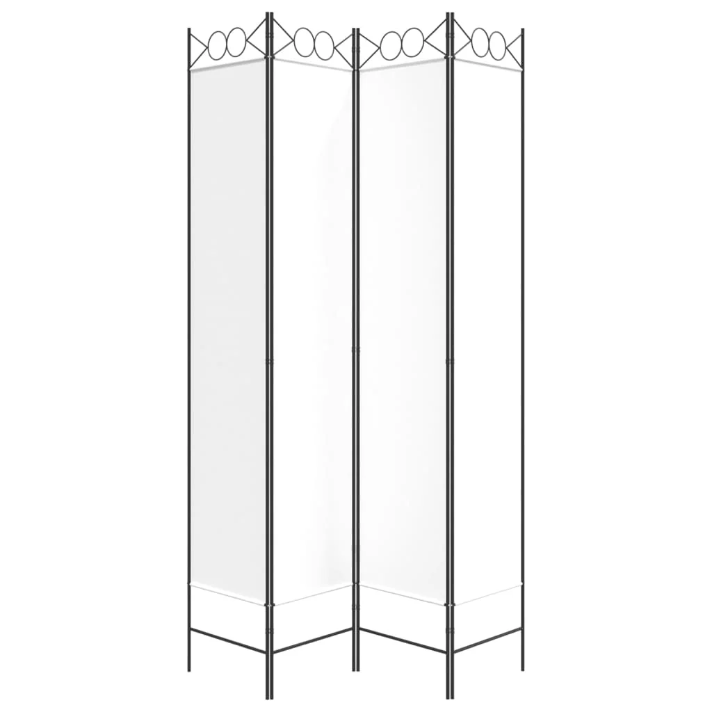 4-panels rumdeler 160x220 cm stof hvid - Image 4