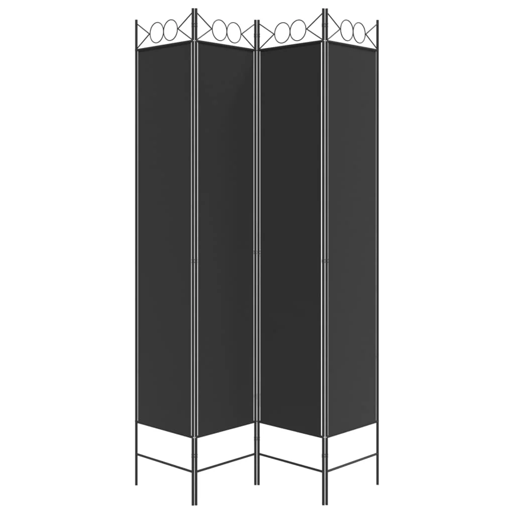 4-panels rumdeler 160x220 cm stof sort - Image 4