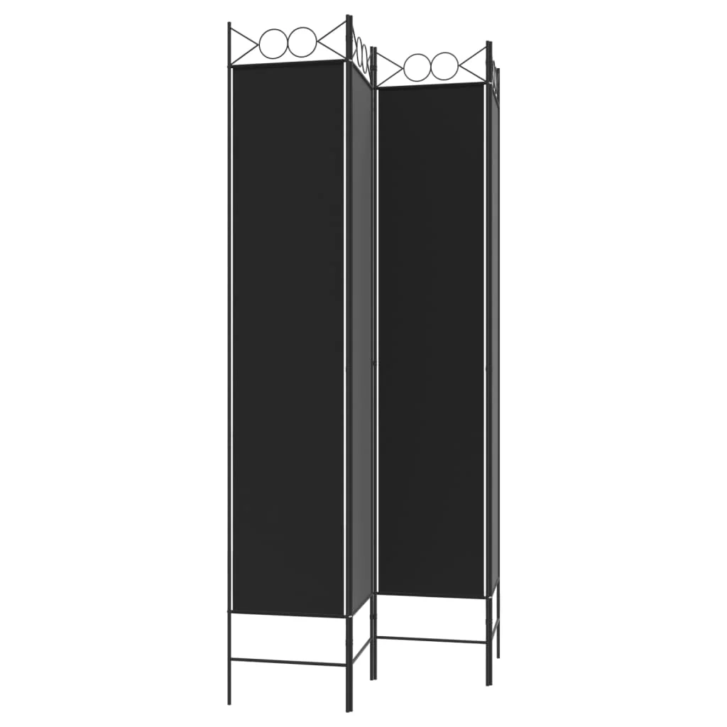 4-panels rumdeler 160x220 cm stof sort - Image 5