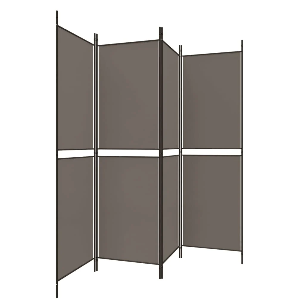 4-panels rumdeler 200x180 cm stof antracitgrå - Image 4
