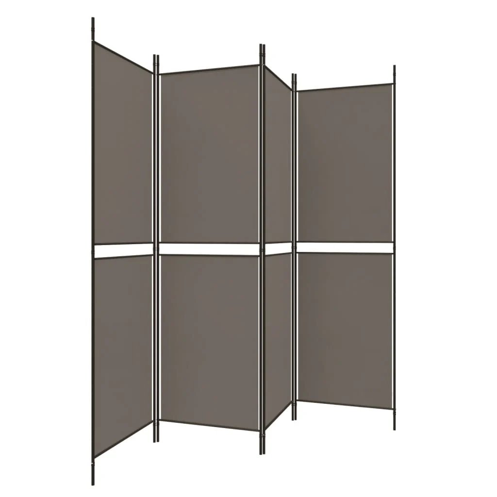 4-panels rumdeler 200x200 cm stof antracitgrå - Image 4