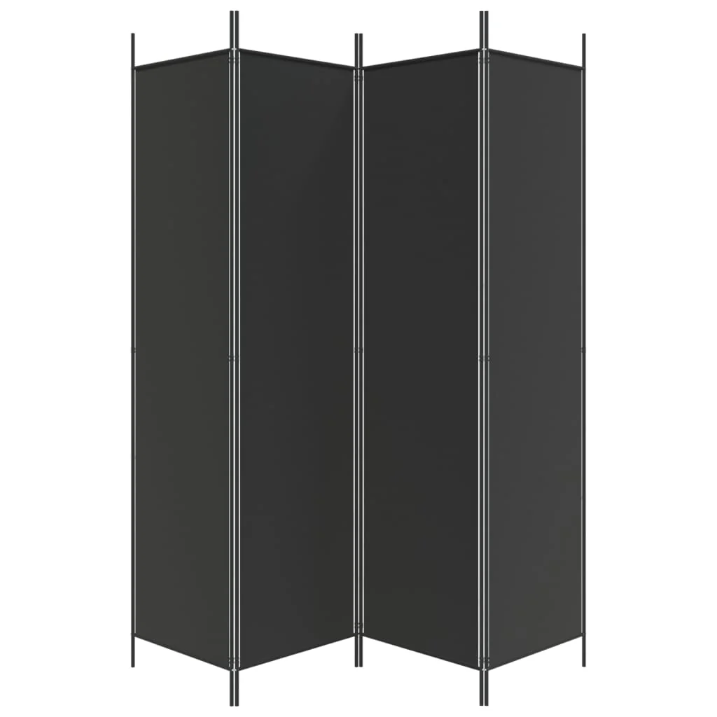 4-panels rumdeler 200x200 cm stof sort - Image 4