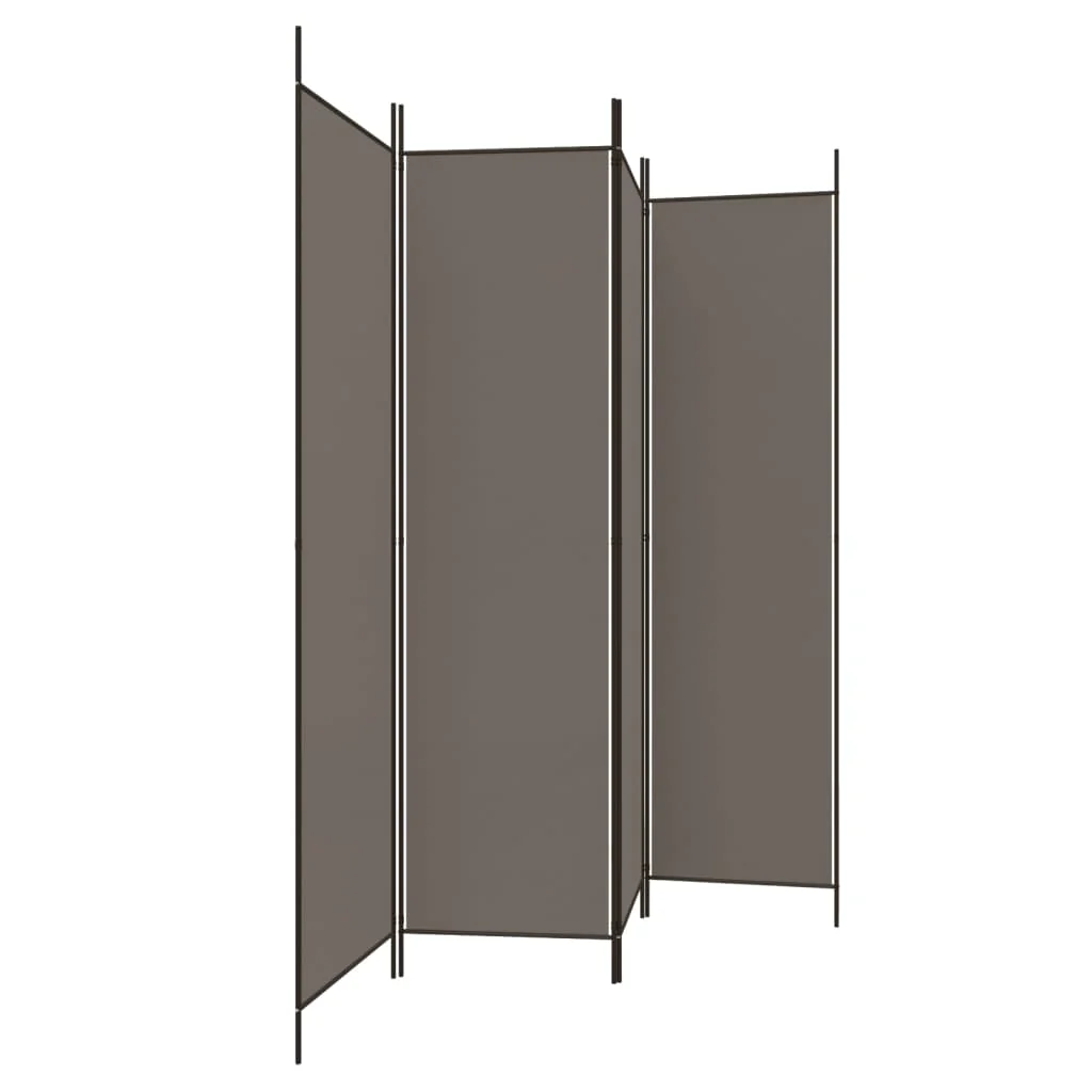 4-panels rumdeler 200x220 cm stof antracitgrå - Image 4