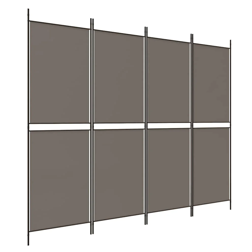 4-panels rumdeler 200x220 cm stof antracitgrå - Image 2