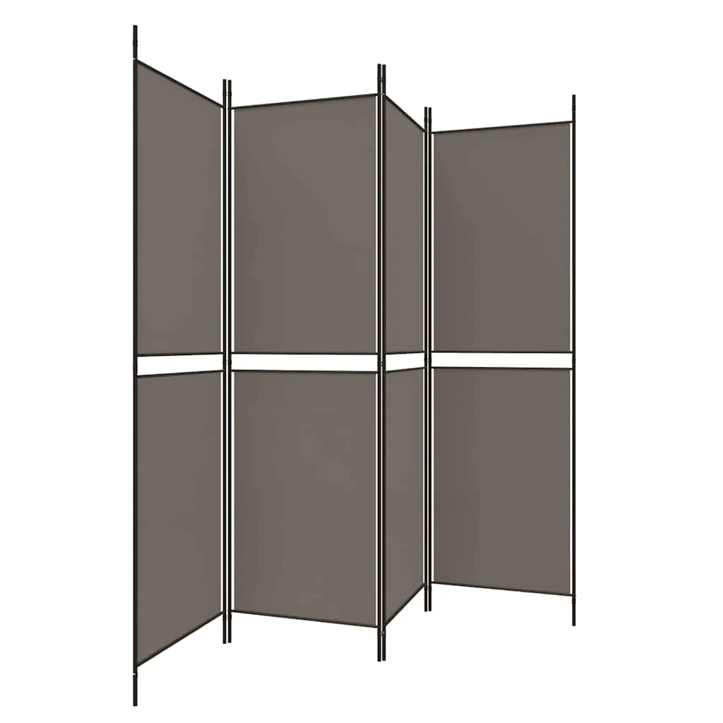 4-panels rumdeler 200x220 cm stof antracitgrå - Image 4