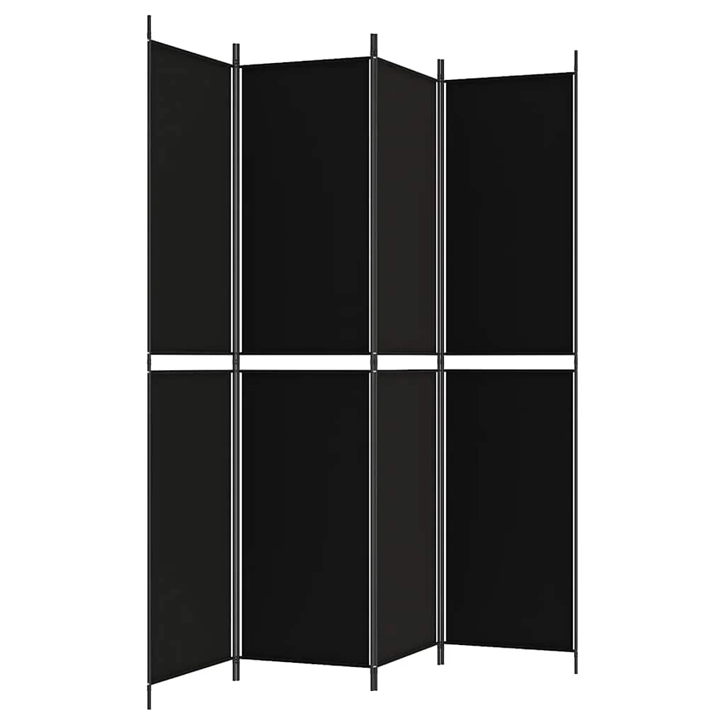4-panels rumdeler 200x220 cm stof sort - Image 5