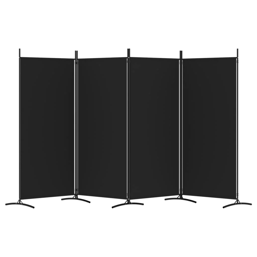 4-panels rumdeler 346x180 cm stof sort - Image 4