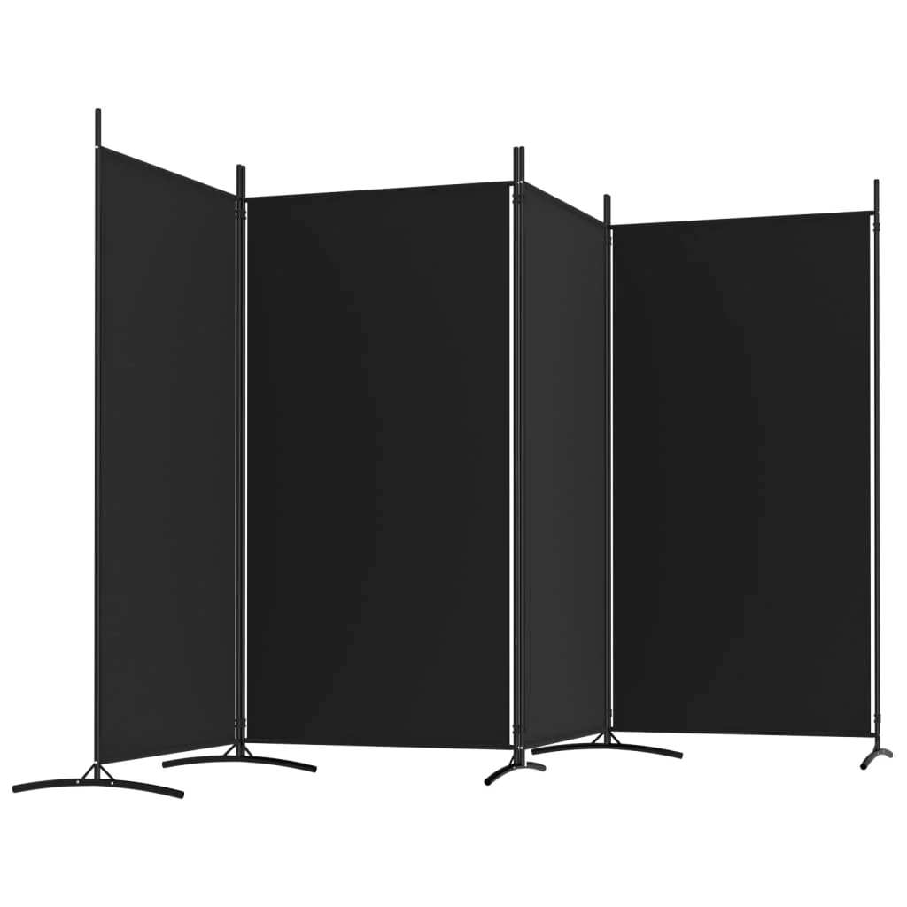 4-panels rumdeler 346x180 cm stof sort - Image 5