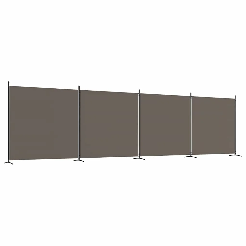 4-panels rumdeler 698x180 cm stof antracitgrå - Image 2