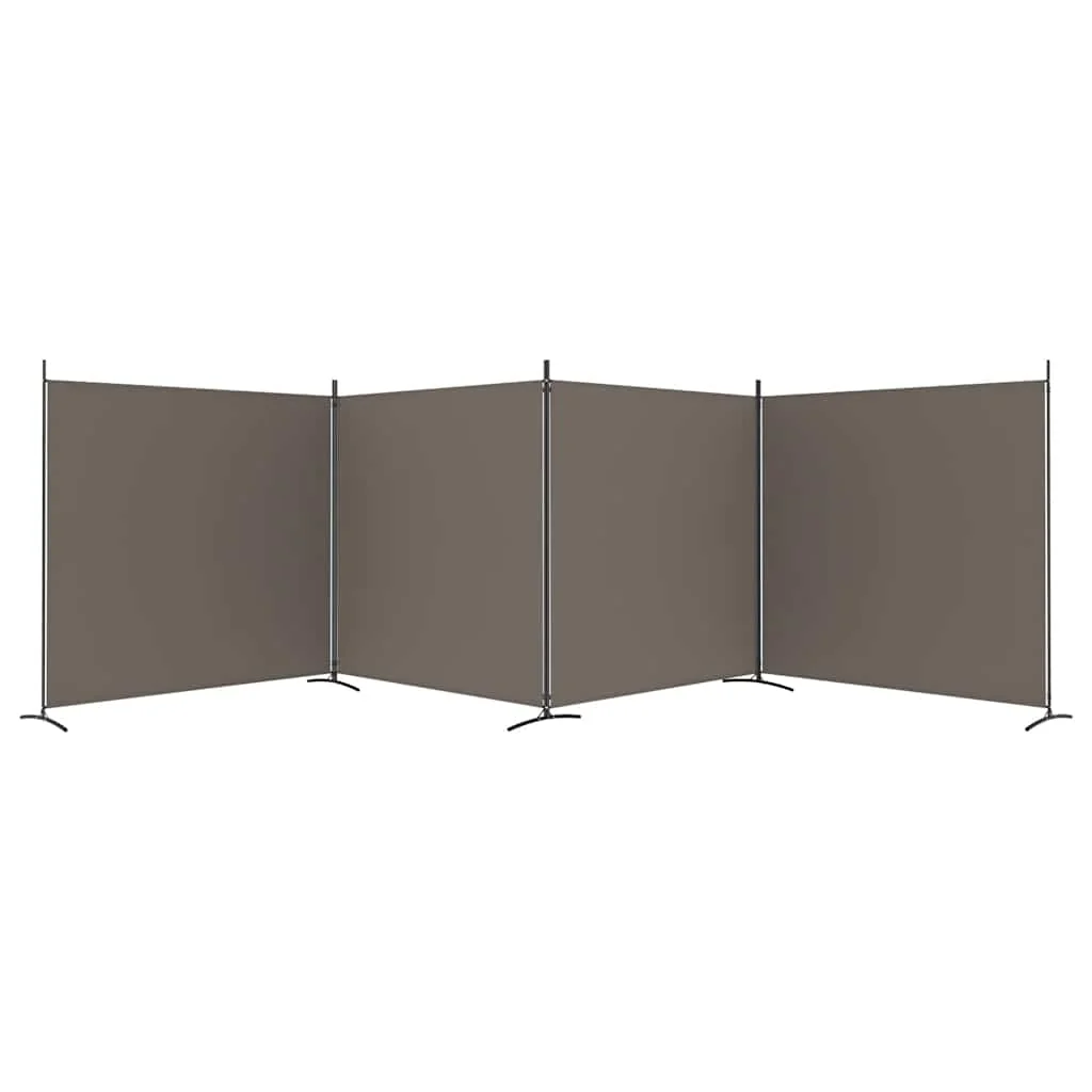 4-panels rumdeler 698x180 cm stof antracitgrå - Image 3