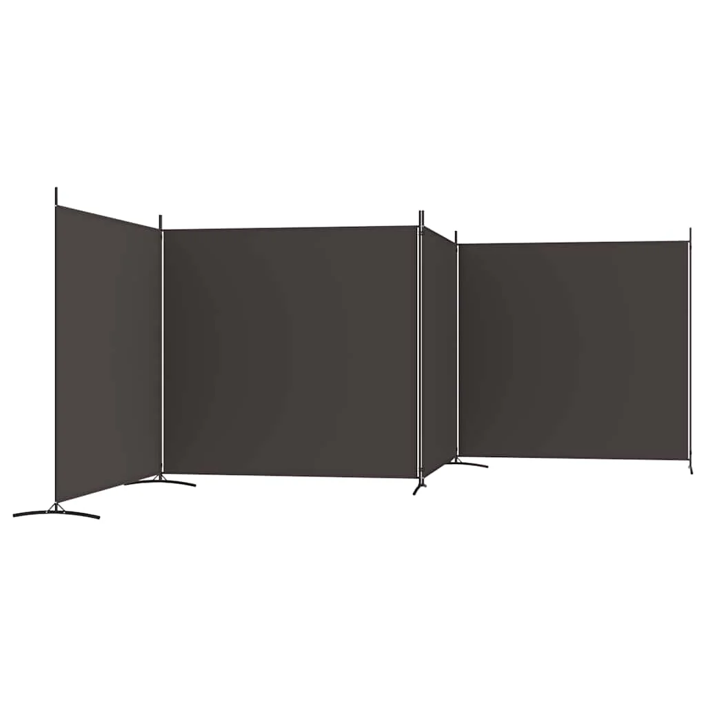 4-panels rumdeler 698x180 cm stof brun - Image 5