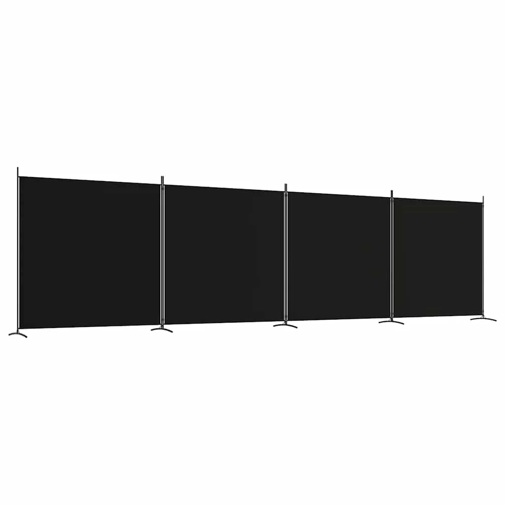 4-panels rumdeler 698x180 cm stof sort - Image 2