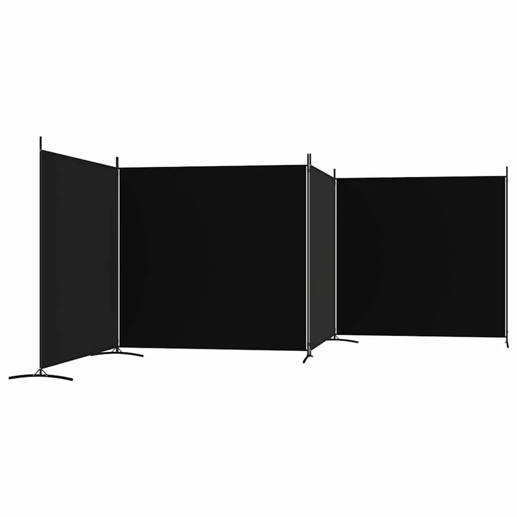 4-panels rumdeler 698x180 cm stof sort - Image 5