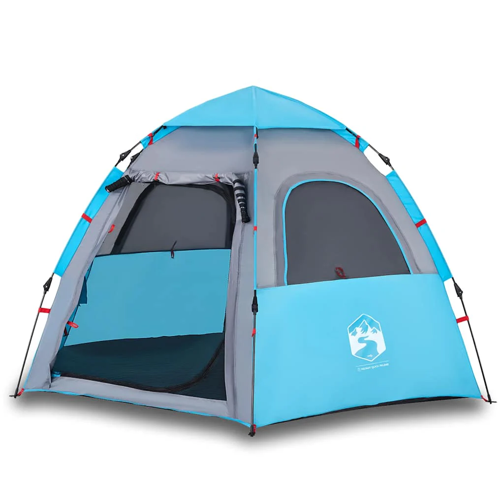4-personers campingtelt quick-release blå - Image 2