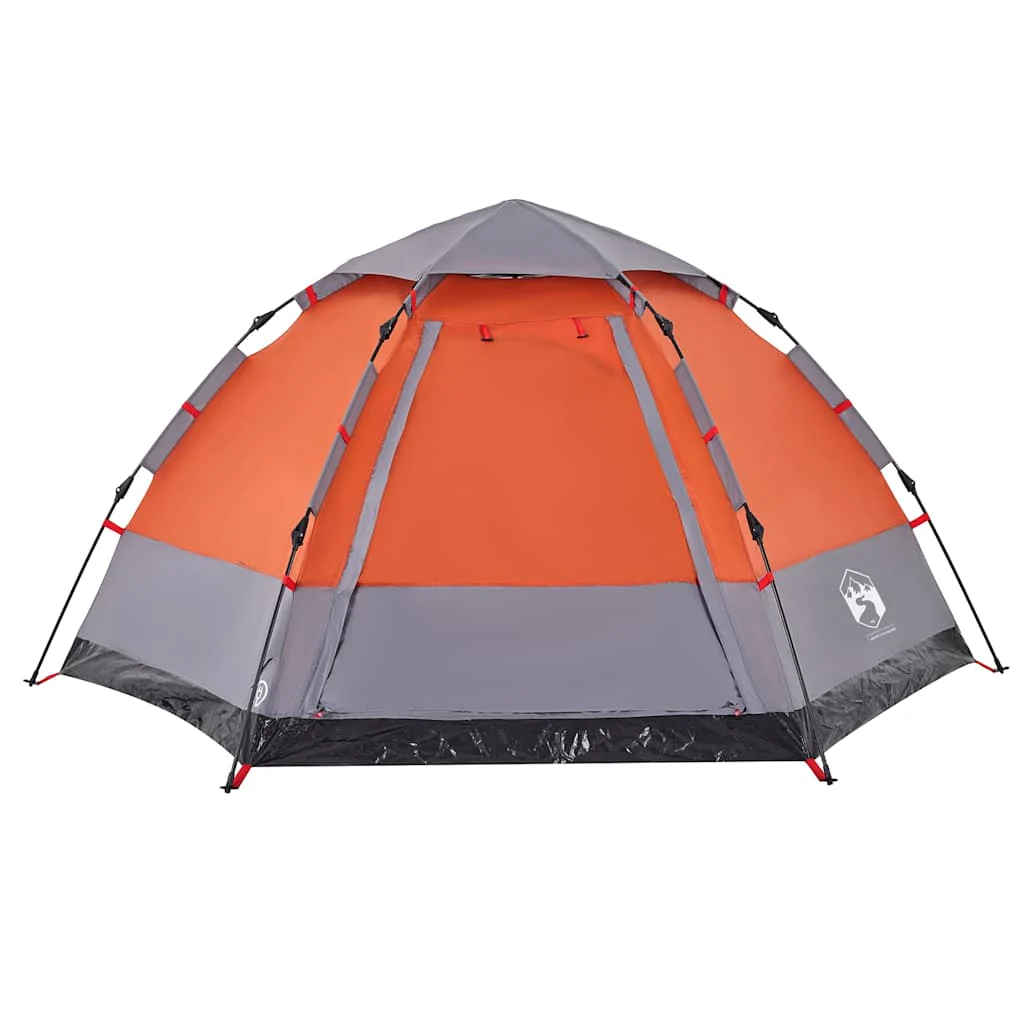 4-personers campingtelt quick-release grå og orange - Image 6