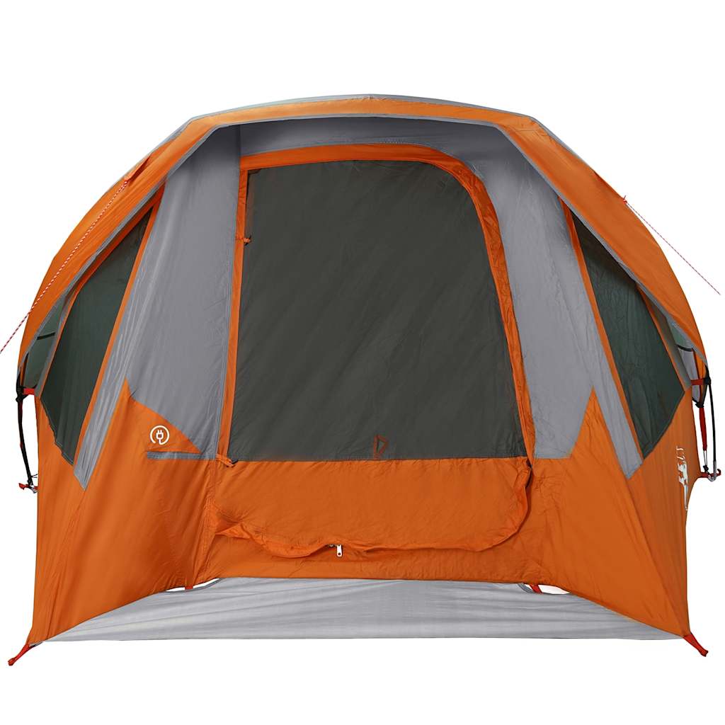 4-personers campingtelt vandtæt grå og orange - Image 6