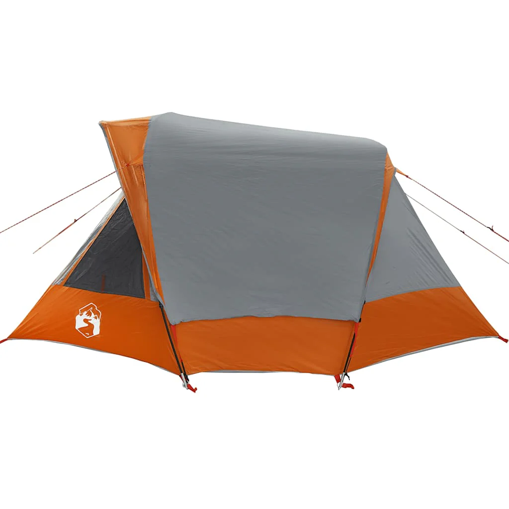 4-personers campingtelt vandtæt grå og orange - Image 7