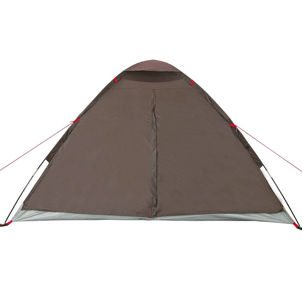 4-personers campingtelt vandtæt kuppel brun - Image 7
