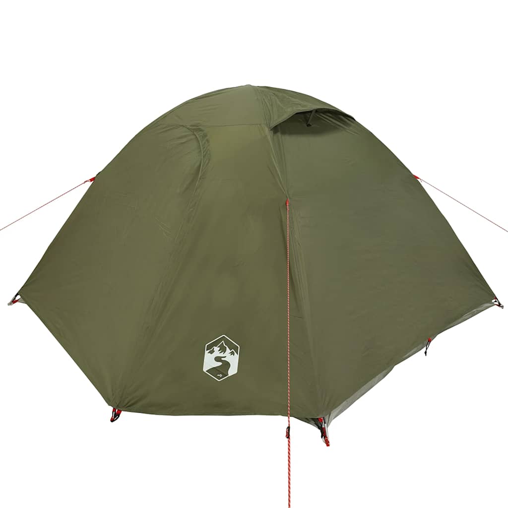 4-personers campingtelt vandtæt kuppel olivengrøn - Image 5