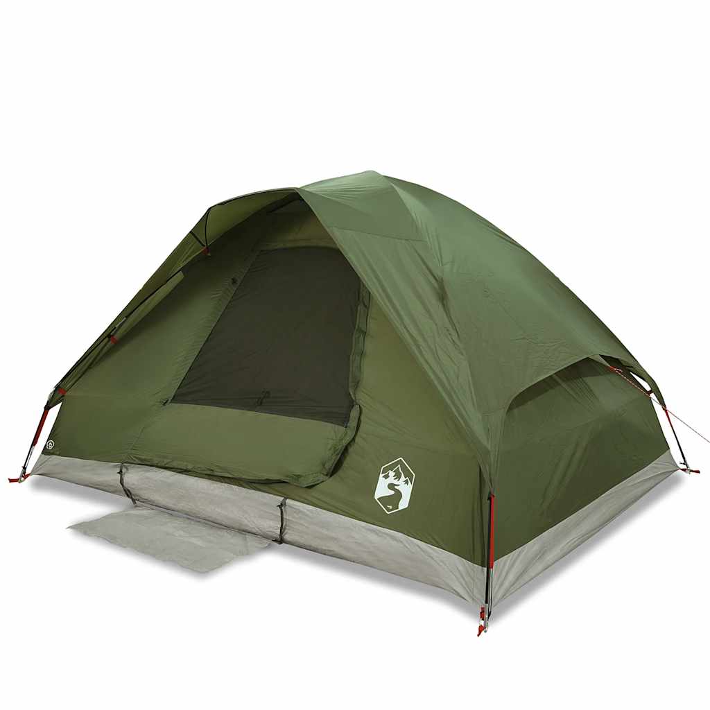 4-personers campingtelt vandtæt kuppel olivengrøn - Image 2