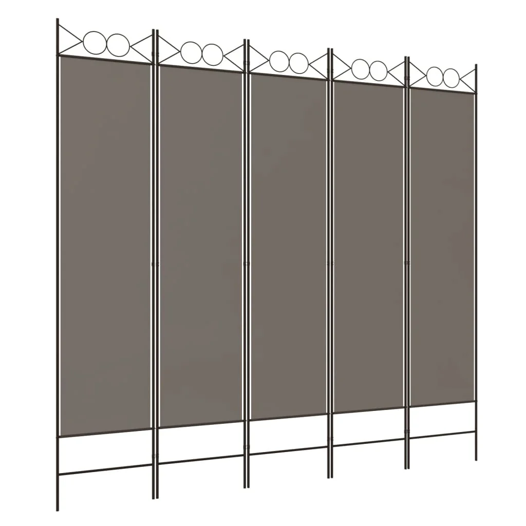 5-panels rumdeler 200x200 cm stof antracitgrå - Image 2