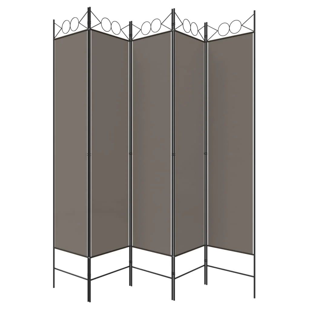 5-panels rumdeler 200x200 cm stof antracitgrå - Image 5