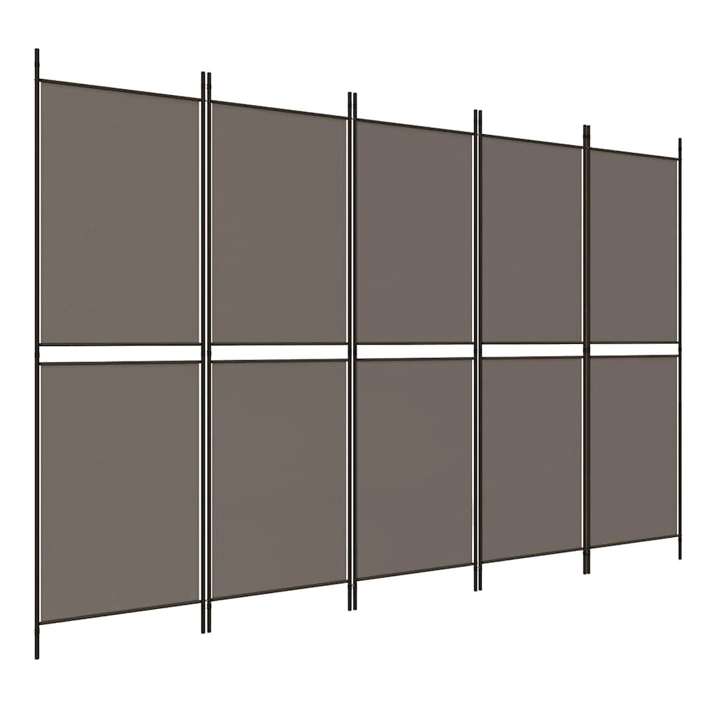 5-panels rumdeler 250x180 cm stof antracitgrå - Image 2