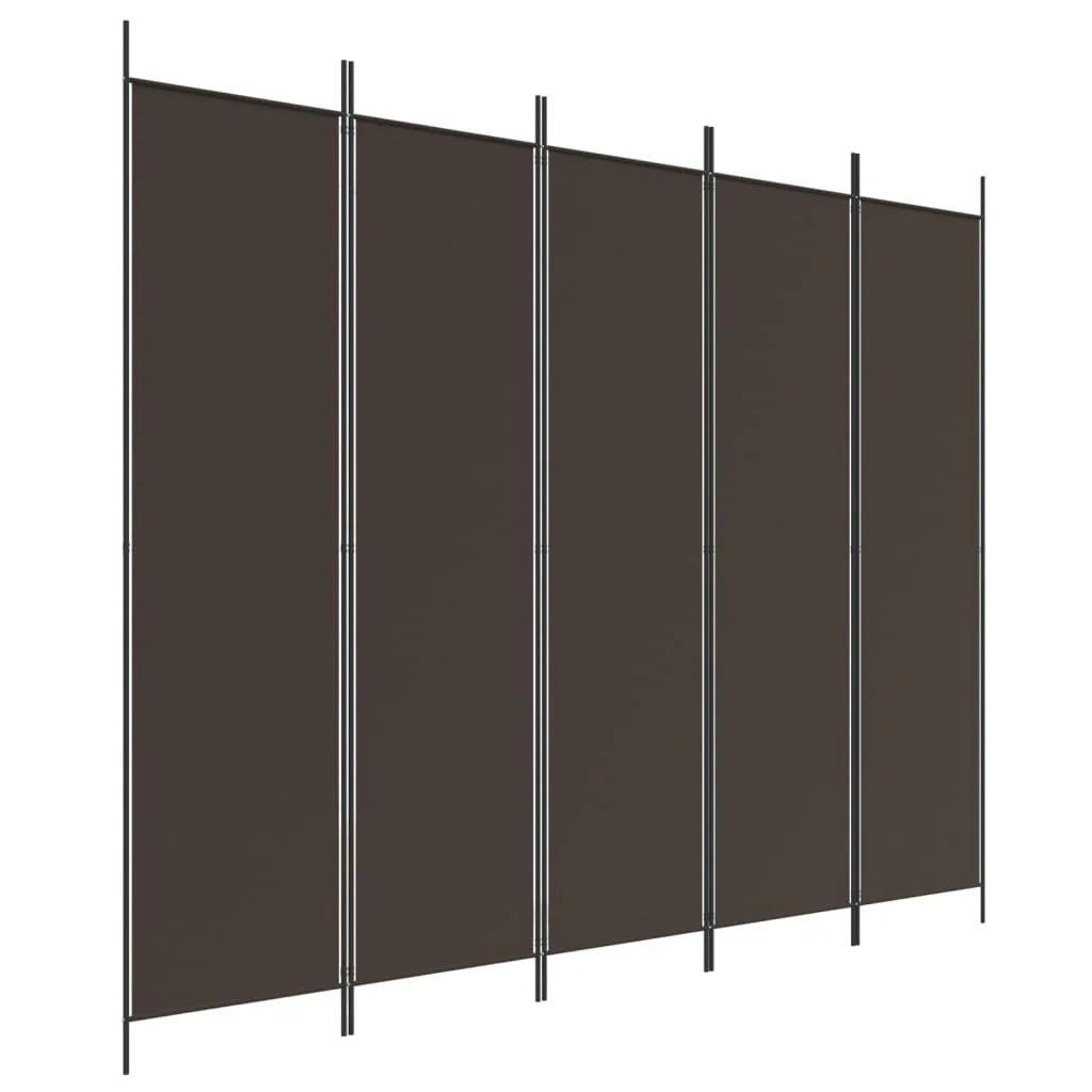 5-panels rumdeler 250x200 cm stof brun - Image 2