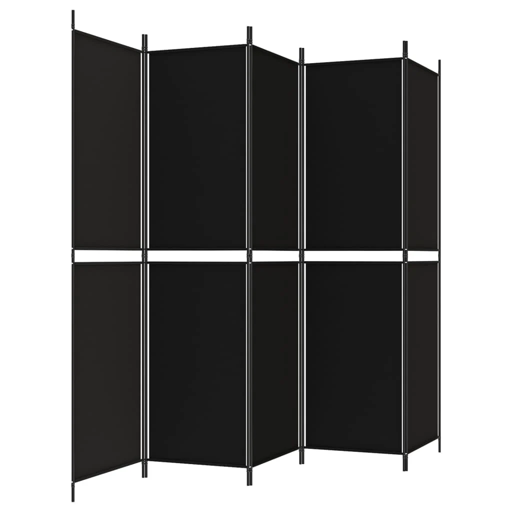 5-panels rumdeler 250x200 cm stof sort - Image 5