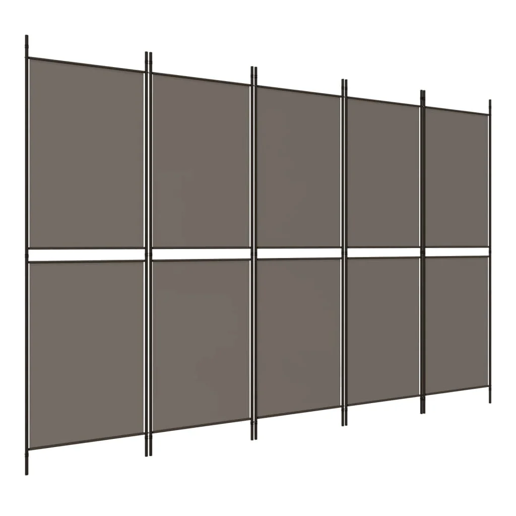 5-panels rumdeler 250x220 cm stof antracitgrå - Image 2