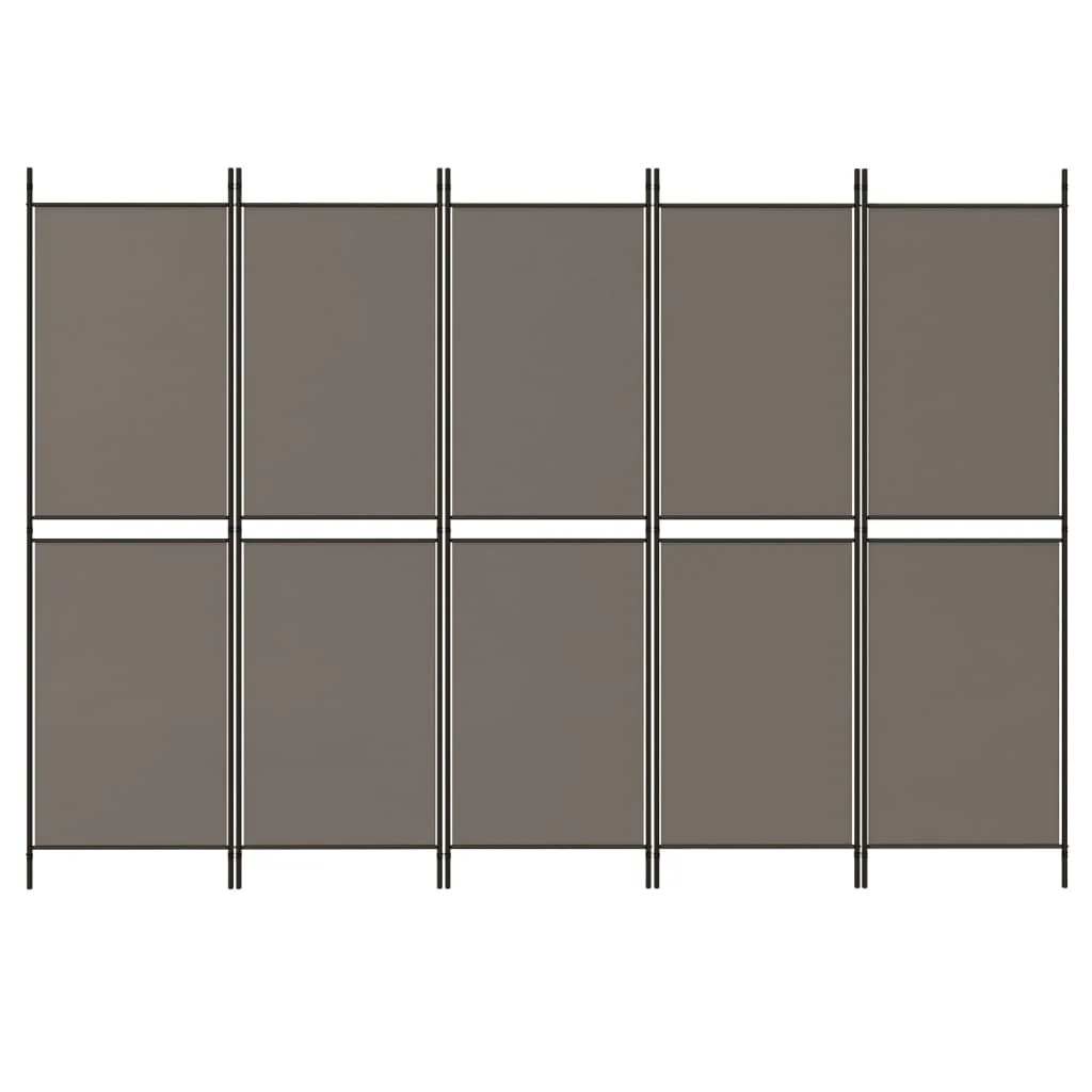 5-panels rumdeler 250x220 cm stof antracitgrå - Image 3