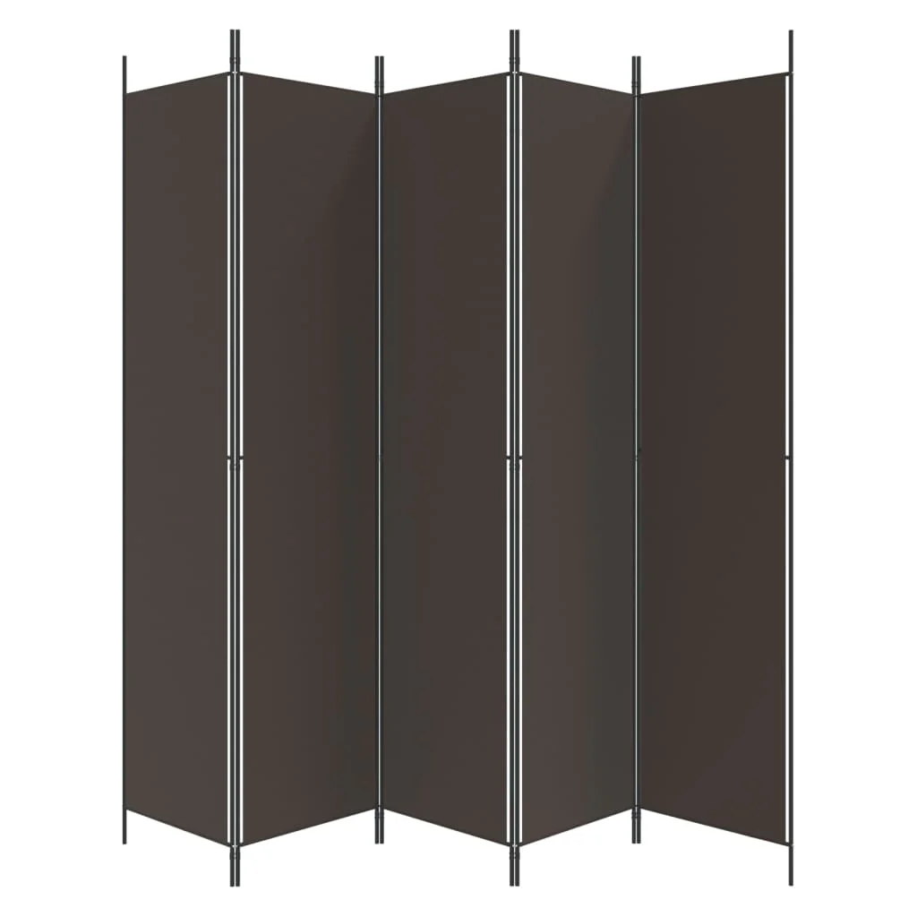 5-panels rumdeler 250x220 cm stof brun - Image 4
