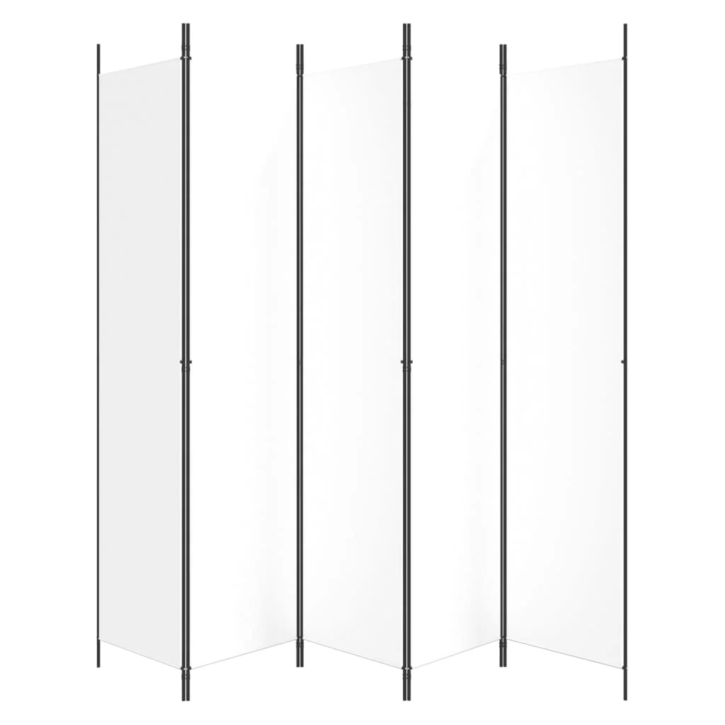 5-panels rumdeler 250x220 cm stof hvid - Image 4