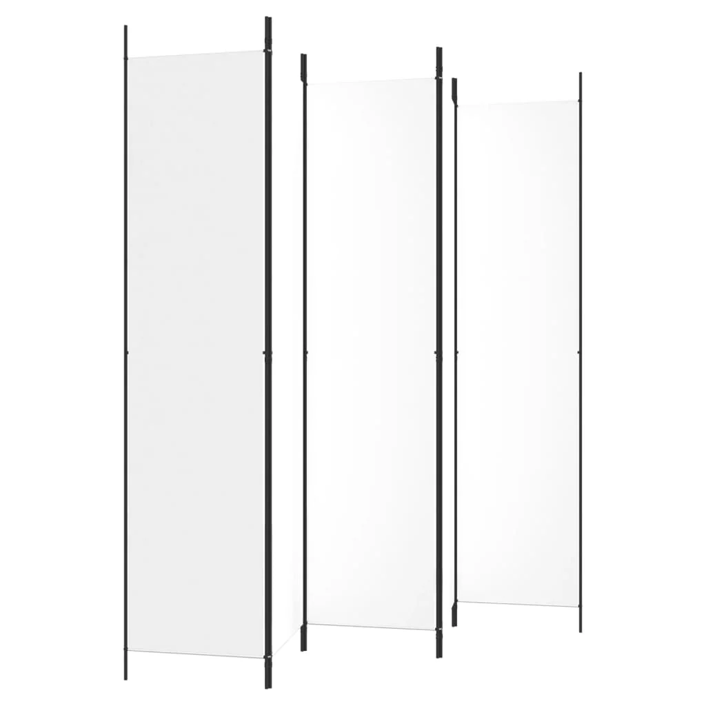 5-panels rumdeler 250x220 cm stof hvid - Image 5