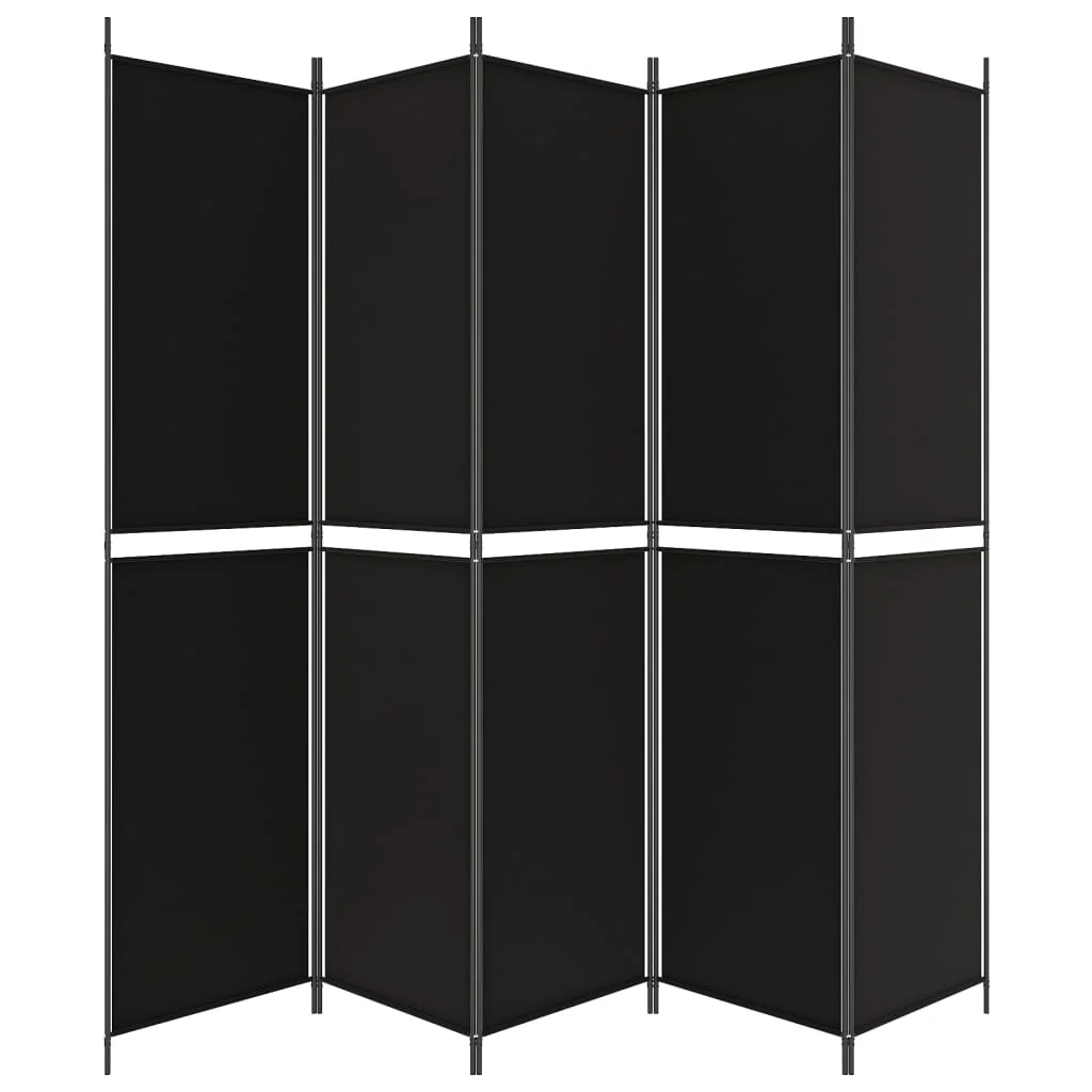 5-panels rumdeler 250x220 cm stof sort - Image 4