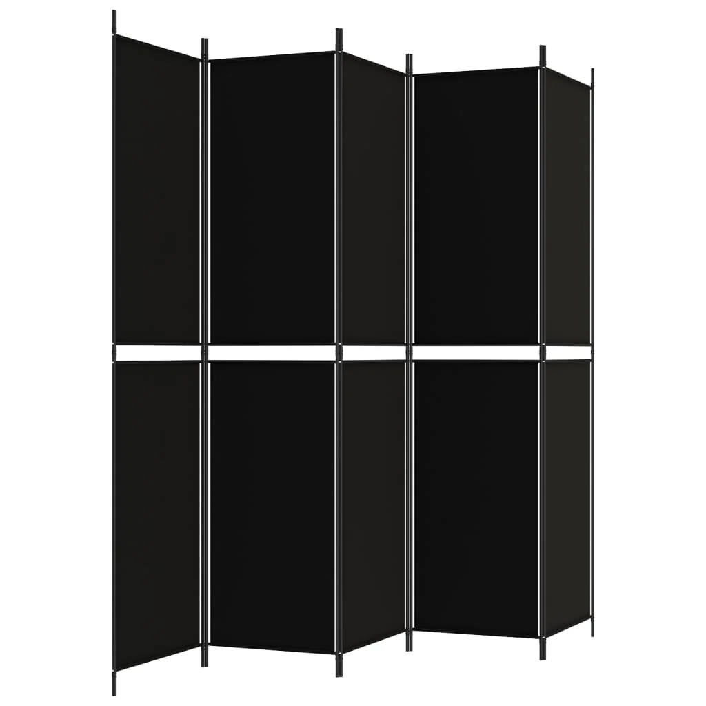 5-panels rumdeler 250x220 cm stof sort - Image 5