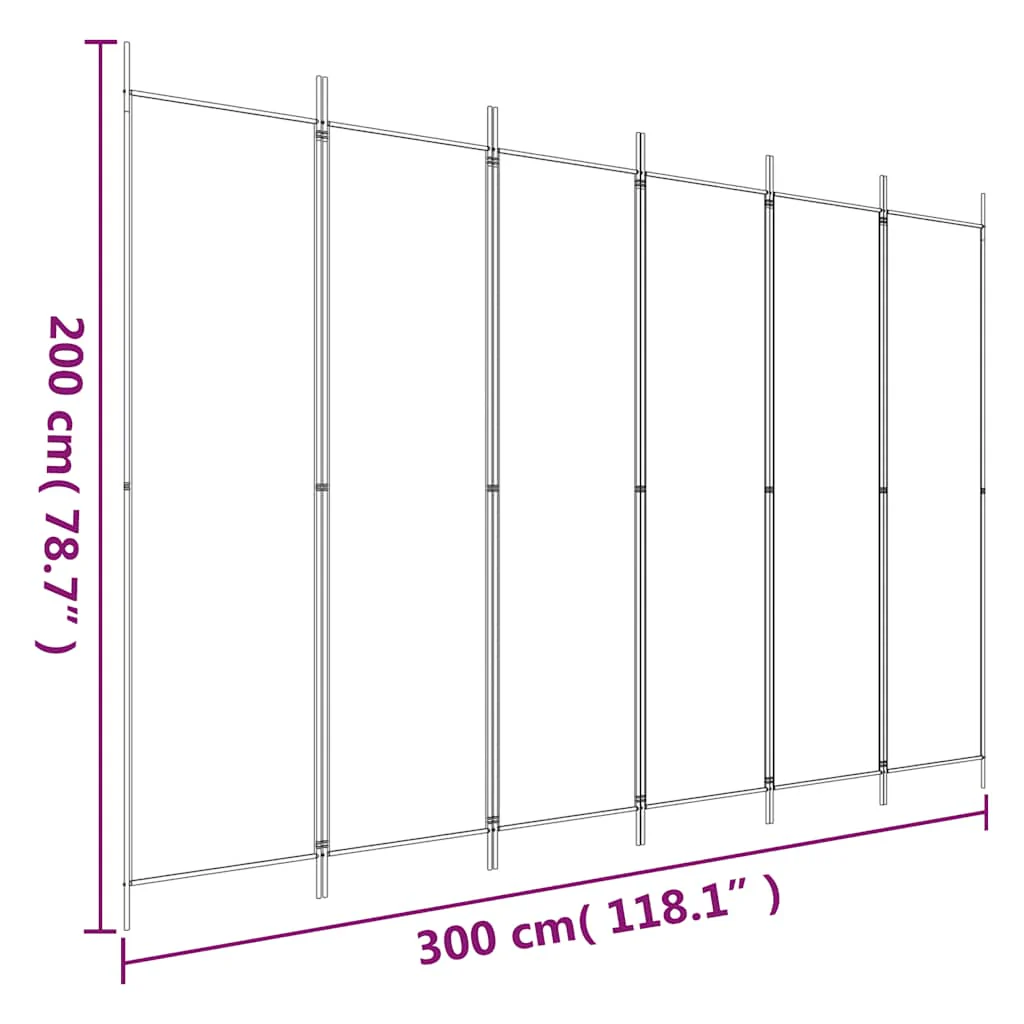 5-panels rumdeler 300x200 cm stof antracitgrå - Image 8